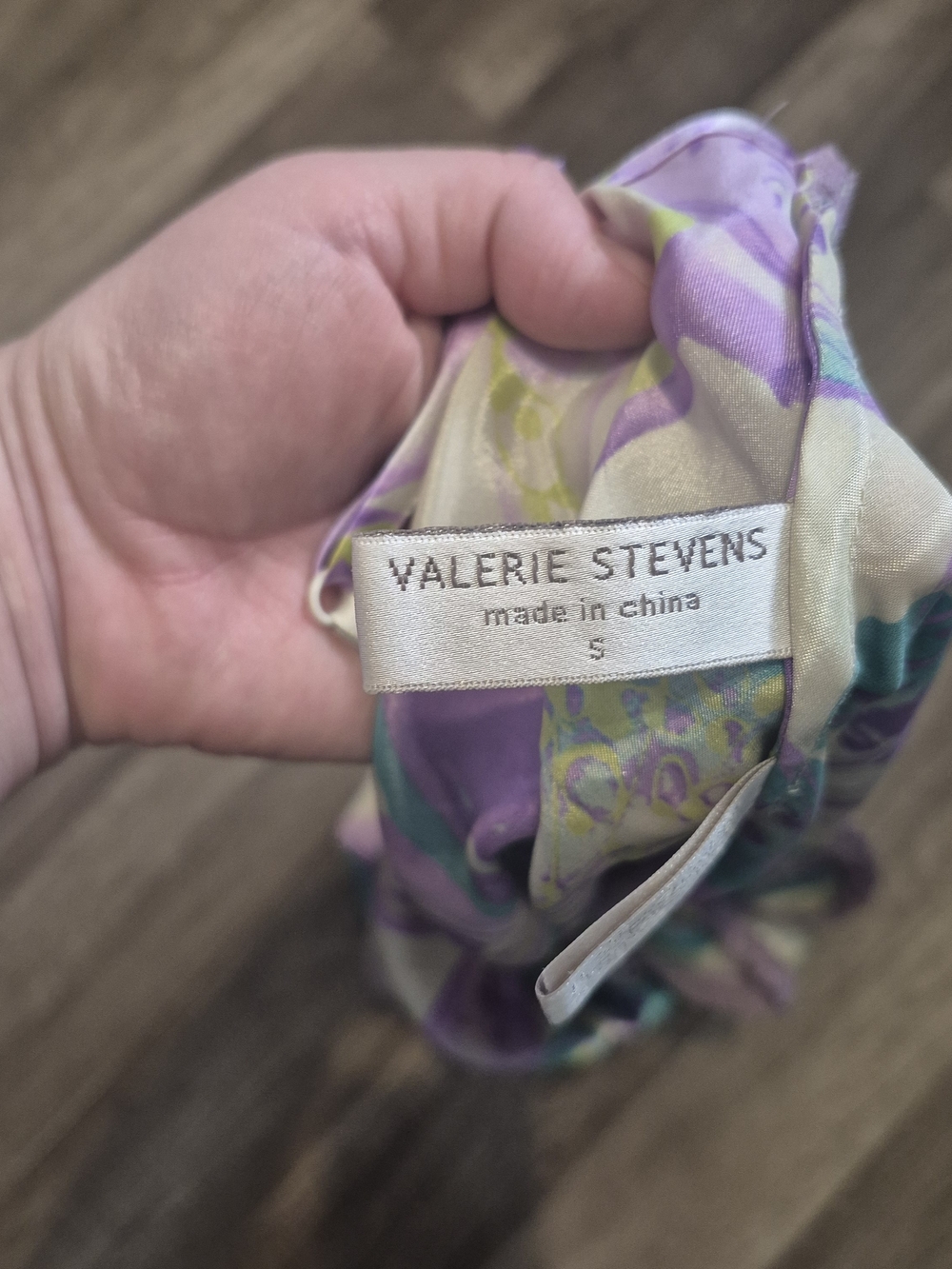Valerie Stevens Lavender & Teal Butterfly Vintage Satin Chemise - Picture 5 of 5